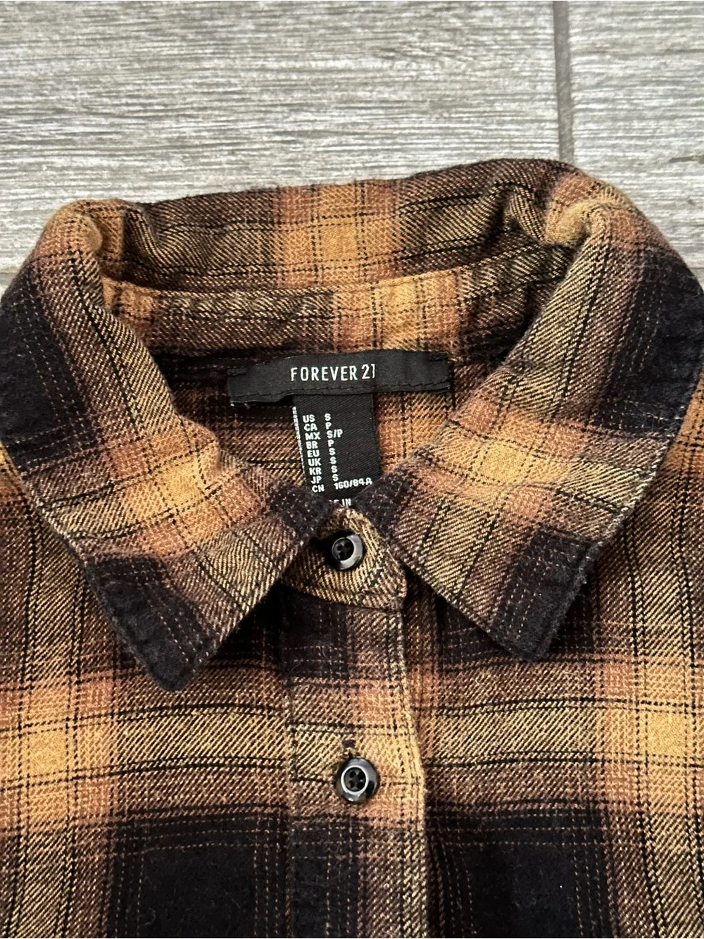Forever 21 Cropped Plaid Flannel Shirt